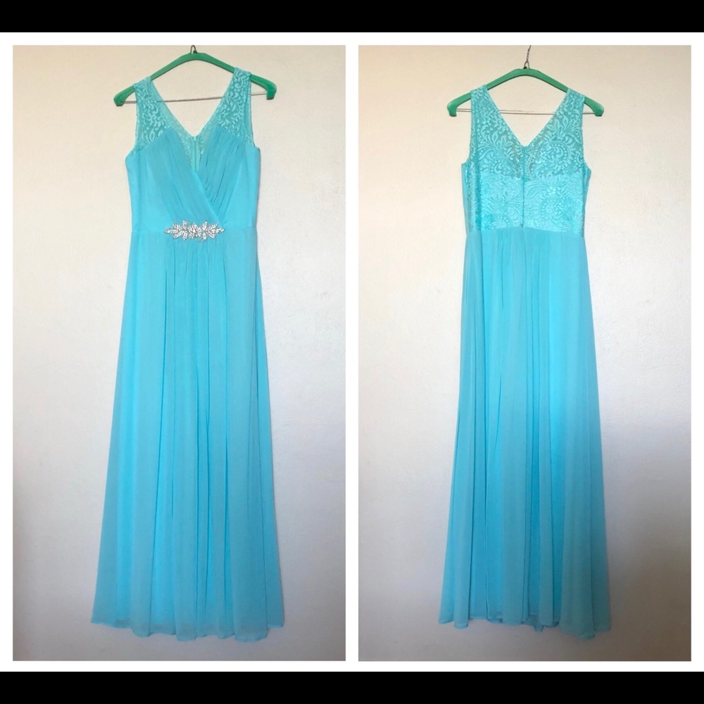 Baby blue long formal dress